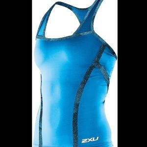 2XU Women's Triathlon Singlet Top Blue Medium